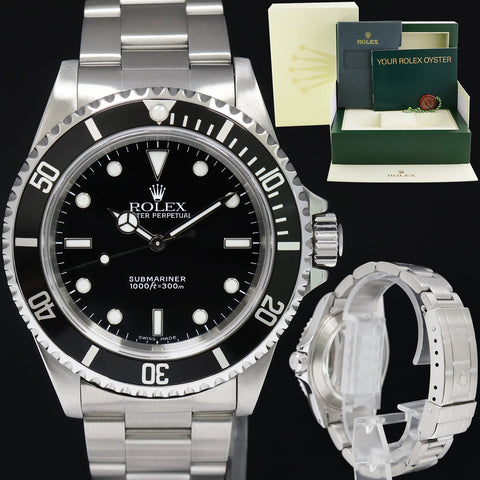 MINT 1999 Rolex Submariner No-Date 2 line dial 14060 Steel Black 40mm Watch Box