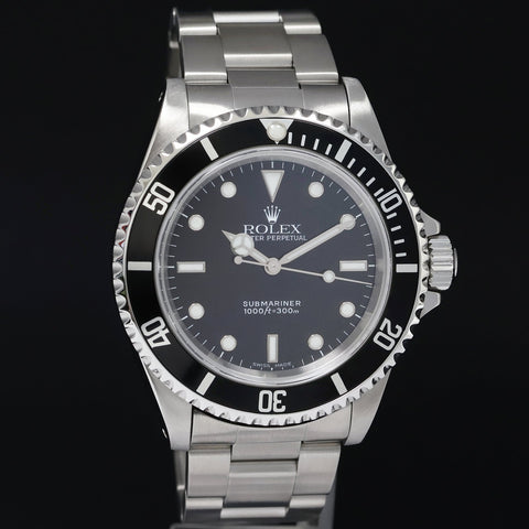 MINT 1999 Rolex Submariner No-Date 2 line dial 14060 Steel Black 40mm Watch Box