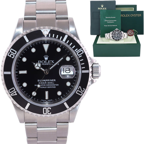 2005 MINT Rolex Submariner Date 16610 Steel Black 40mm Oyster Watch Box