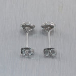 Modern 14k White Gold 0.65ctw Diamond Halo Stud Earrings