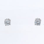 GIA 1.72ct Round Brilliant G SI1 Diamond 14k White Gold Stud Earrings
