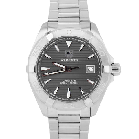 Tag Heuer Aquaracer 300M PAPERS Stainless Steel Gray WAY 2113 40.5mm Watch B+P