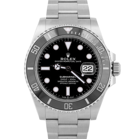 BRAND NEW 2024 PAPERS Rolex Submariner 41mm Date Black Steel Watch 126610 LN BOX