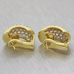 18k Yellow Gold 6ctw Round Brilliant Diamond Cluster Huggie Earrings