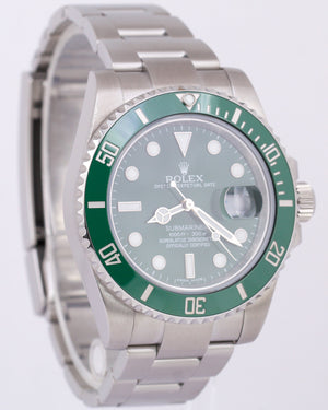 Rolex Submariner HULK Green Ceramic Stainless Steel 40mm Watch 116610 LV