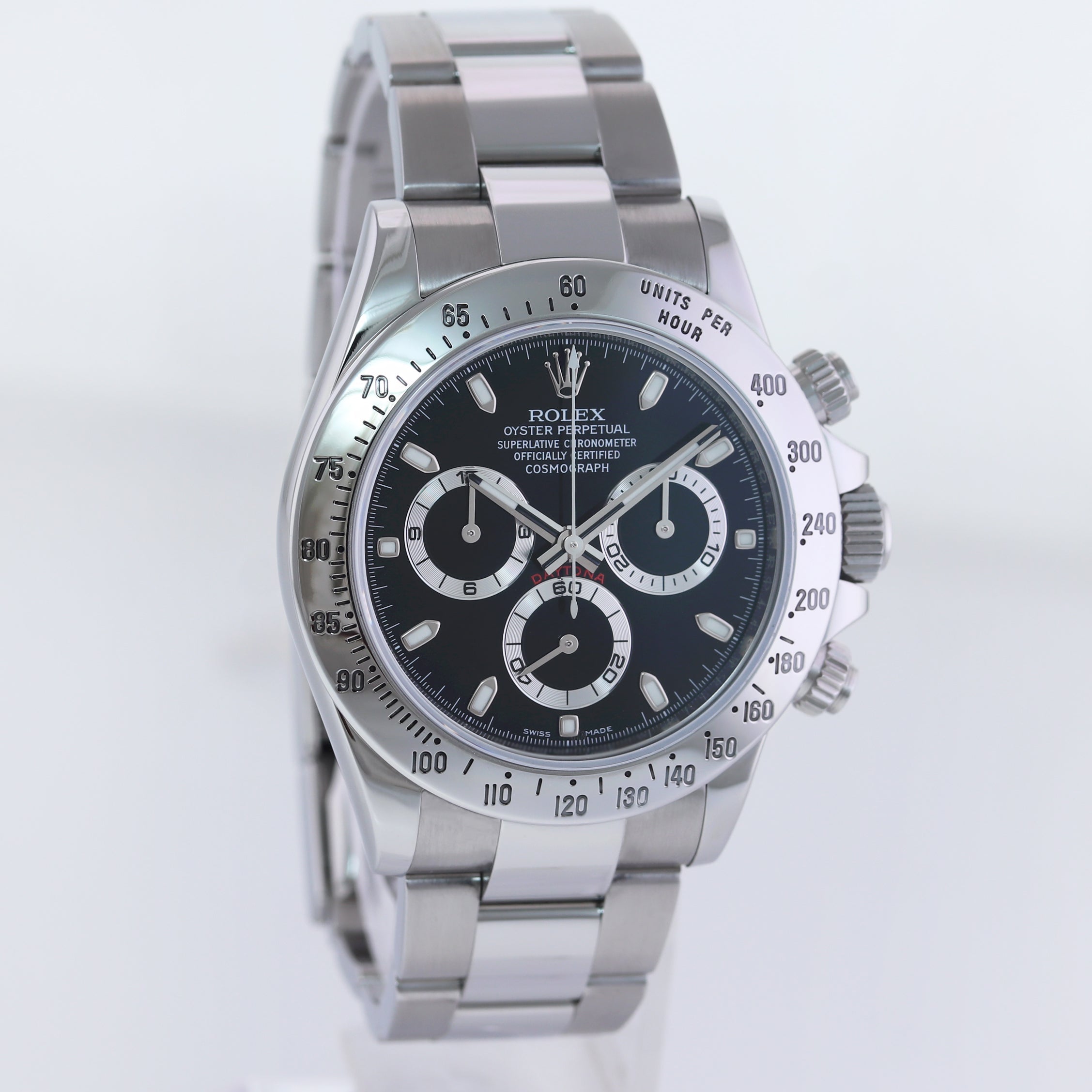 MINT 2015 PAPERS Rolex Daytona 116520 Black Chromalight Steel Chrono 40mm Watch