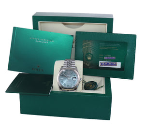NEW 2022 PAPERS Rolex DateJust 41 Wimbledon 126334 Steel White Gold Jubilee Watch