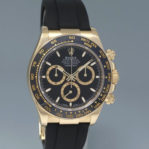 2023 NEW PAPERS Rolex Oysterflex Daytona 126518LN Yellow Gold Black Dial Ceramic Watch