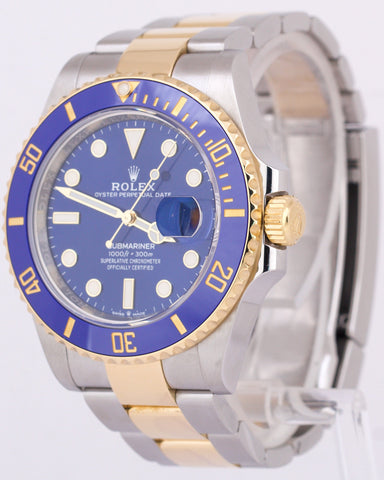 MINT Rolex Submariner Date 41mm BLUE Two-Tone 18K Yellow Gold 126613 LB Watch