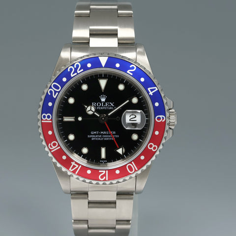 1994 PAPERS MINT Rolex GMT-Master Pepsi 40mm Blue Red Steel 16700 Watch Box