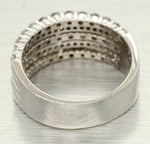 Vintage 0.85ctw Five Row Diamond Band Ring - 14k White Gold | Size 8.50
