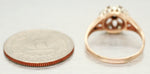 Antique Art Deco 0.15ctw Diamond Floral Band Ring - 14k Rose Gold