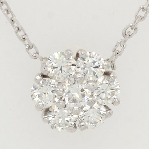 Vintage 0.45ctw Diamond Flower Pendant - 14k White Gold - 16" Necklace