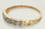 Antique Art Deco Thin Diamond Ring - 14k Yellow Gold Band - Size 6.50