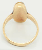 Vintage Gray Classical Woman Cameo Oval Ring in 14k Yellow Gold - Size 7.25