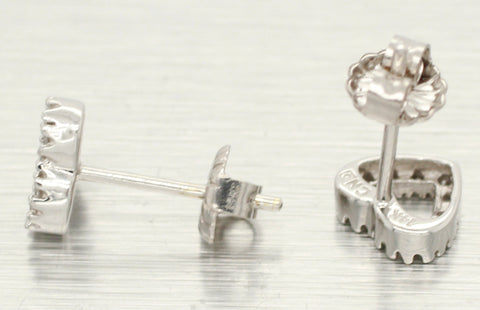 Vintage 0.12ctw Diamond Heart Stud Earrings in 14k White Gold