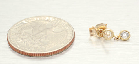 Vintage 0.40ctw Double Diamond Earrings in 14k Yellow Gold