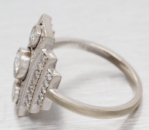 Antique Art Deco 1.40ctw Diamond Rectangular Cocktail Ring in 18k White Gold