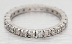 Vintage 0.75ctw Diamond Eternity Band Ring - 14k White Gold | Size 5.5