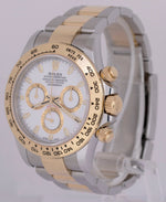 MINT UNPOLISHED PAPERS Rolex Daytona Cosmograph White 40mm Two-Tone 116503 BOX