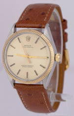MINT 1972 Rolex Oyster Perpetual 34mm 1005 Champagne 18K Fluted Automatic Watch