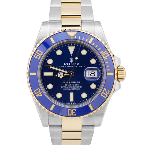 MINT 2023 PAPERS Rolex Submariner Date 41mm BLUE Two-Tone 18K Gold 126613 LB BOX