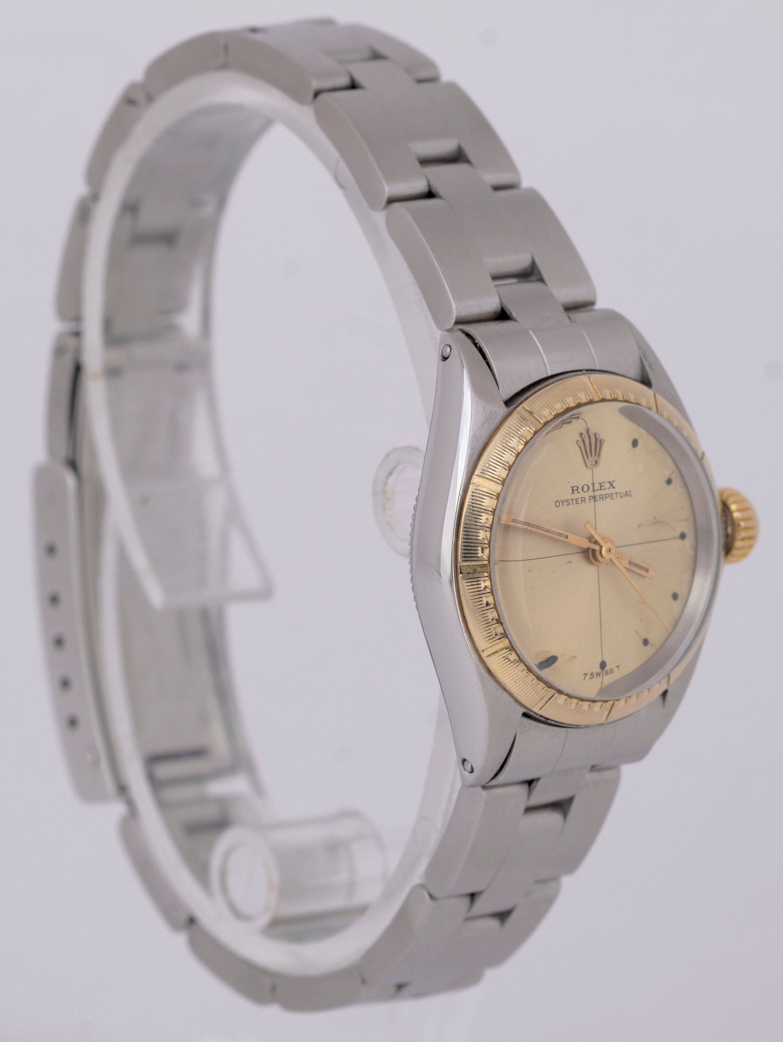MINT PAPERS Ladies Rolex Oyster Perpetual 24mm ZEPHYR Two-Tone Watch 6804 B+P