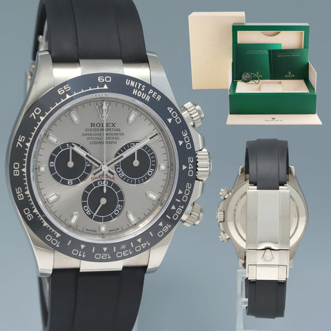 MINT 2022 Rolex Daytona White Gold 116519LN Ceramic Silver Panda Watch Box