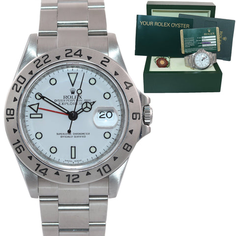 MINT 2009 PAPERS Rolex Explorer II 16570 Polar White Dial Steel 40mm 3186 Watch Box