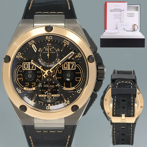 IWC Ingenieur Perpetual Calendar Chrono IW379203 Rose Gold Titanium 46mm Watch