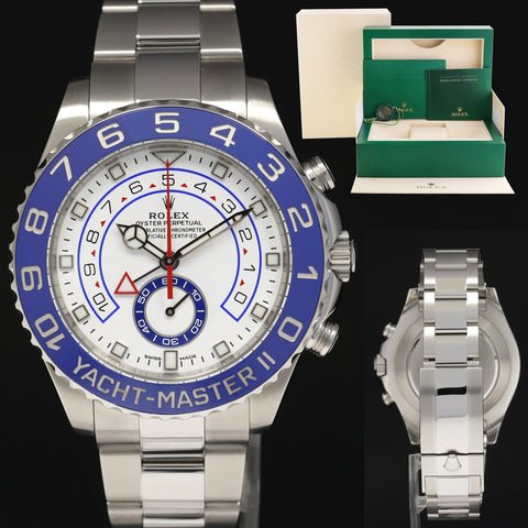 2022 MINT Rolex Yacht-Master 2 MERC HANDS Steel Blue 116680 Watch Box