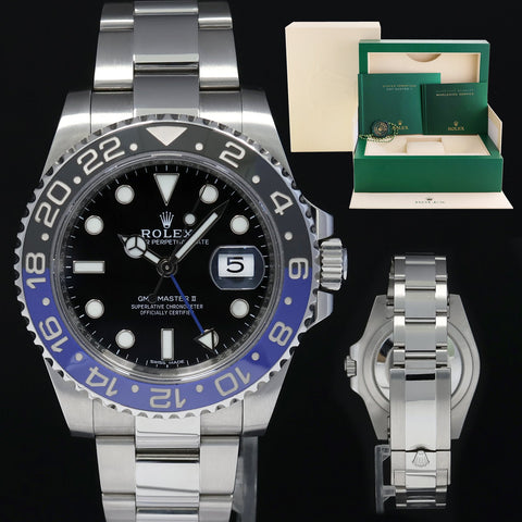 2016 MINT Rolex GMT Master II 116710 BLNR Steel Ceramic Batman Blue Watch Box