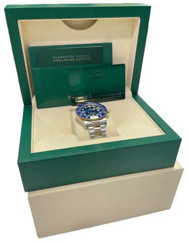 MINT 2023 PAPERS Rolex Submariner Date 41mm BLUE Two-Tone 18K Gold 126613 LB BOX