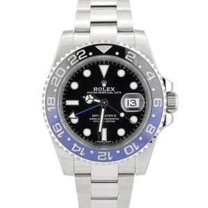 2017 UNPOLISHED Rolex GMT-Master II Batman Blue Black 40mm Watch 116710 BLNR B+P
