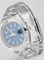 MINT Rolex DateJust II Blue Smooth Stainless Steel 41mm Oyster Watch 116300