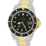 Rolex Submariner Date Two-Tone 18K Gold Stainless Black 40mm Dive Watch 16613