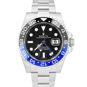 NEW STICKERED NOS Rolex GMT-Master II Batman Blue Black Ceramic 116710 BLNR B+P