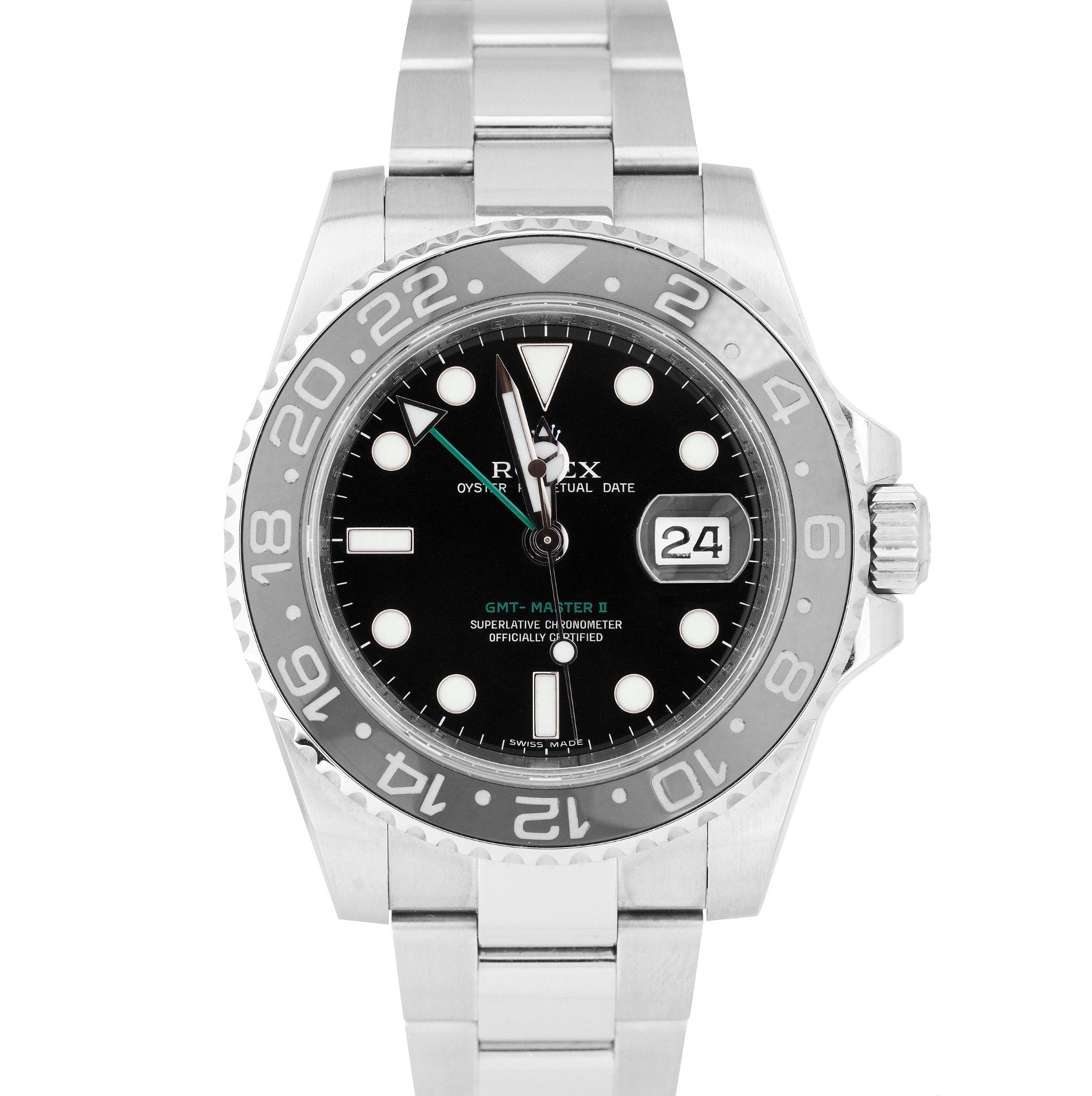 2010 Rolex GMT-Master II Stainless Steel Black 40mm Ceramic Watch 116710 LN B+P
