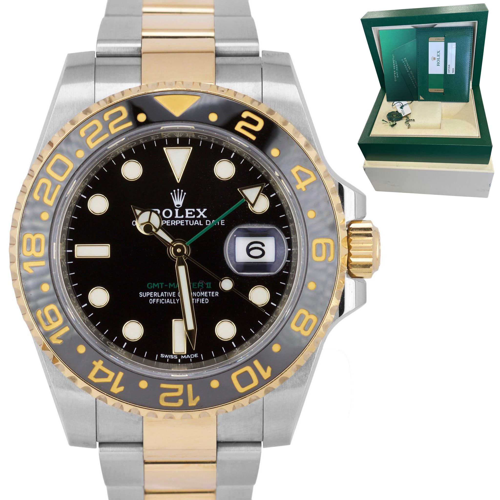 2018 Rolex GMT-Master II Ceramic 116713 Black Two-Tone Stainless Date 40mm Watch