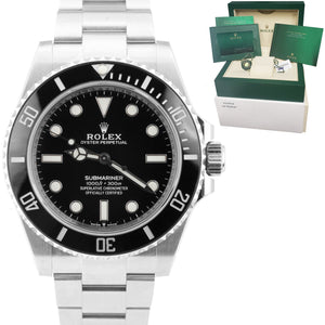 MINT 2021 Rolex Submariner 41mm No-Date Black Ceramic Stainless Watch 124060