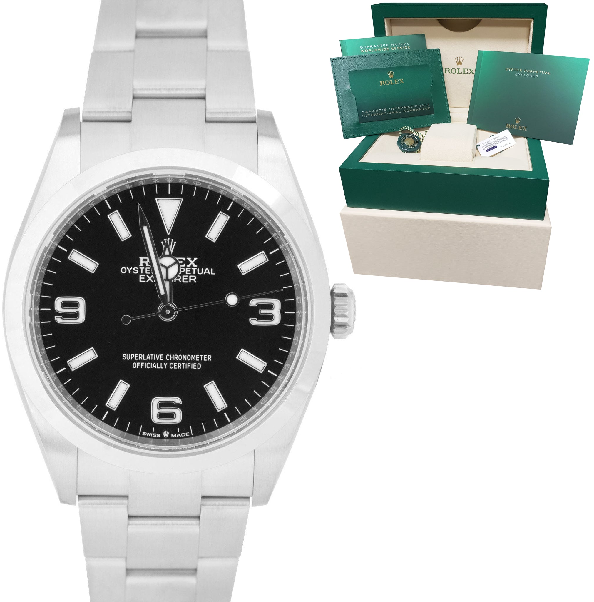NEW MARCH 2022 Rolex Explorer I Black 36mm Stainless Steel Oyster Watch 124270