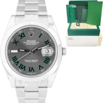 BRAND NEW 2020 Rolex DateJust 41 Wimbledon Rhodium Grey 41mm Oyster Watch 126300