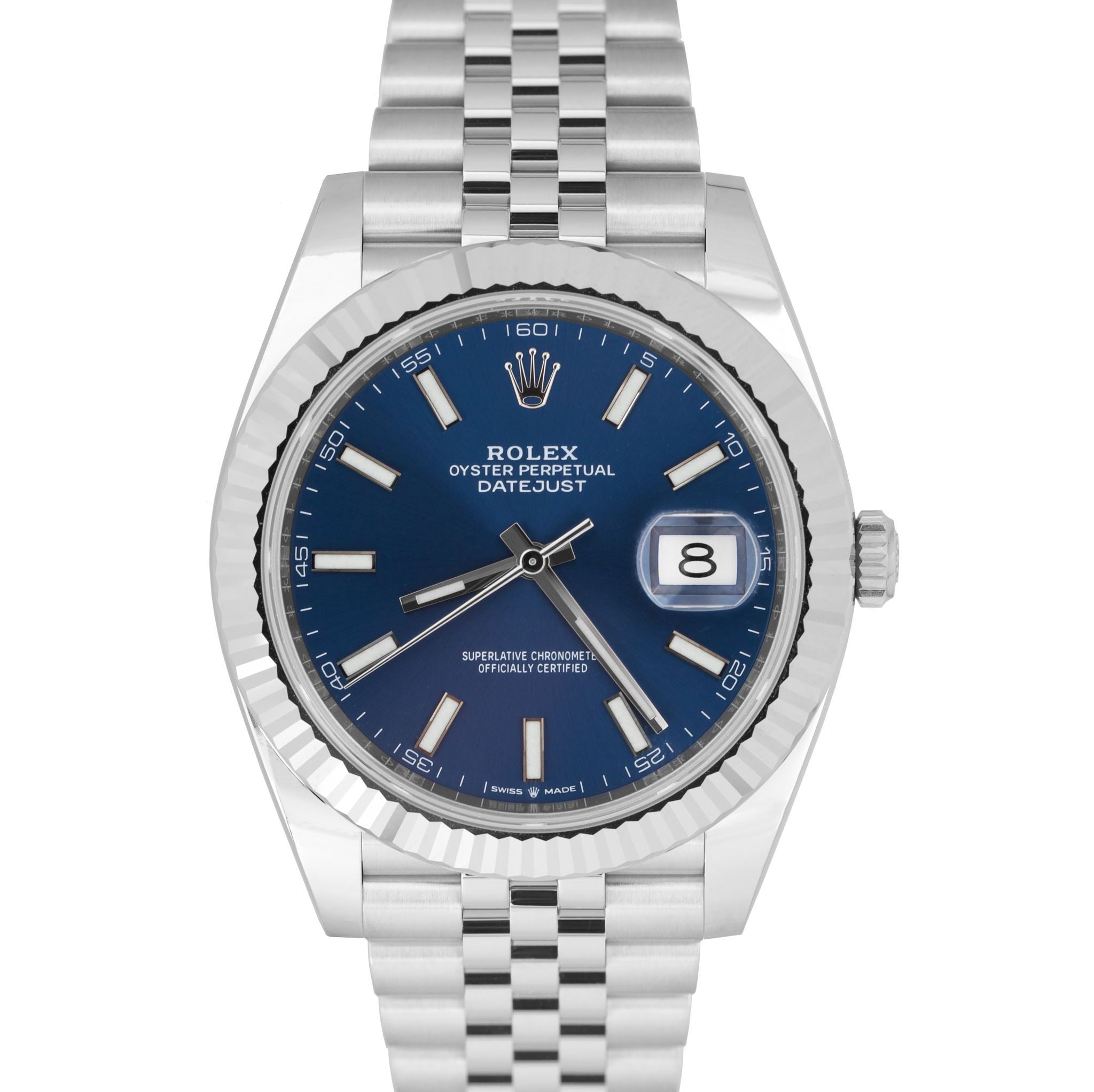 JAN 2022 NEW Rolex DateJust 41 Blue Stainless Steel Jubilee 41mm Watch 126334