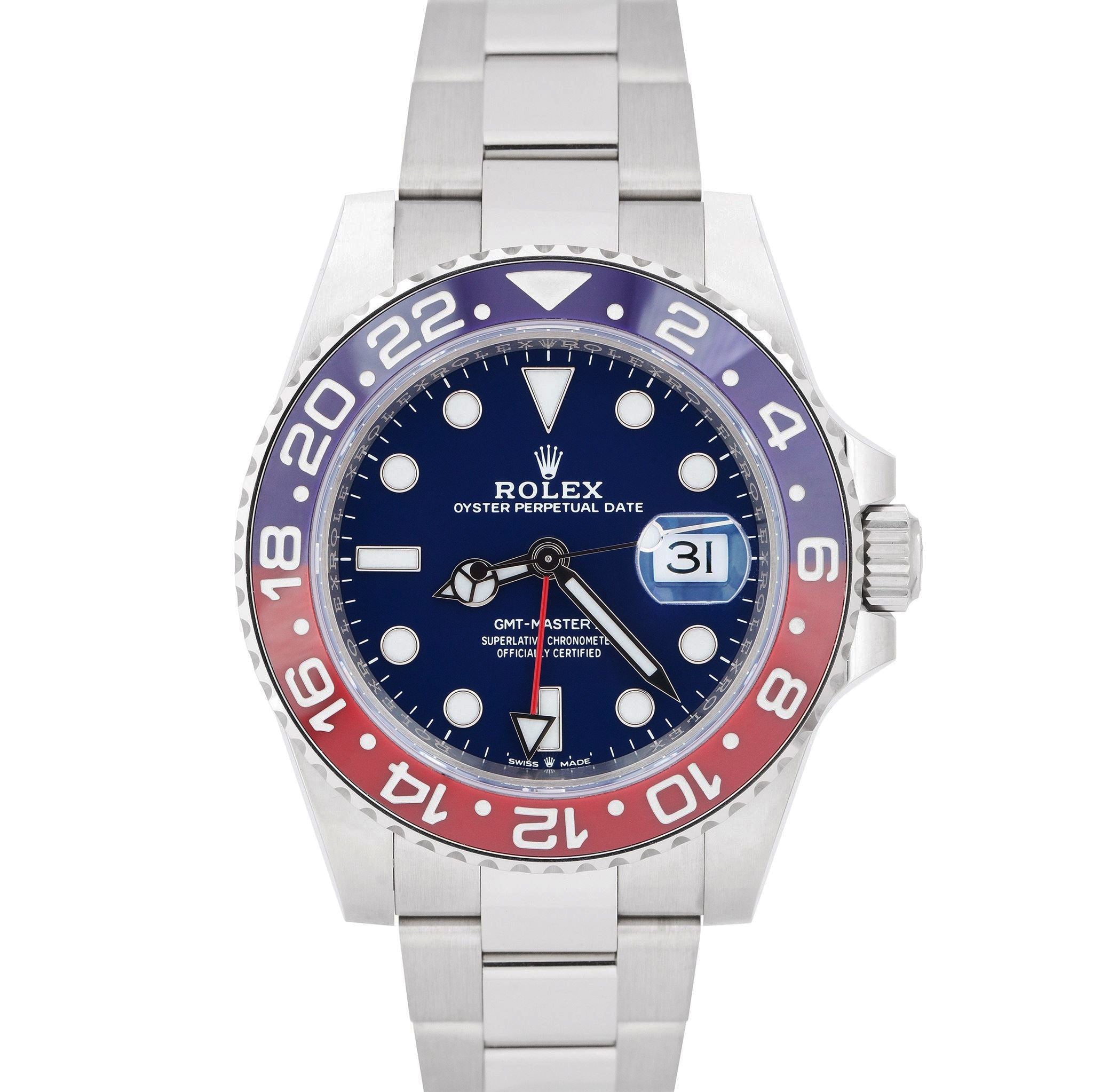 NEW 2022 Rolex GMT-Master II Pepsi BLUE DIAL 18K White Gold Watch 126719 BLRO
