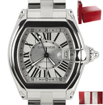 MINT Cartier Roadster XL GMT W62032X6 Silver Roman Automatic Steel Watch 2722