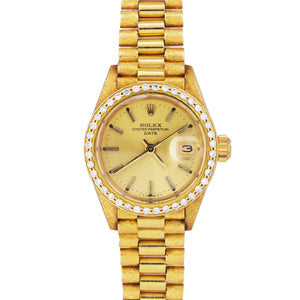 Rolex DateJust President 6917 DIAMOND BEZEL 18K Yellow Gold 26mm Watch 69178