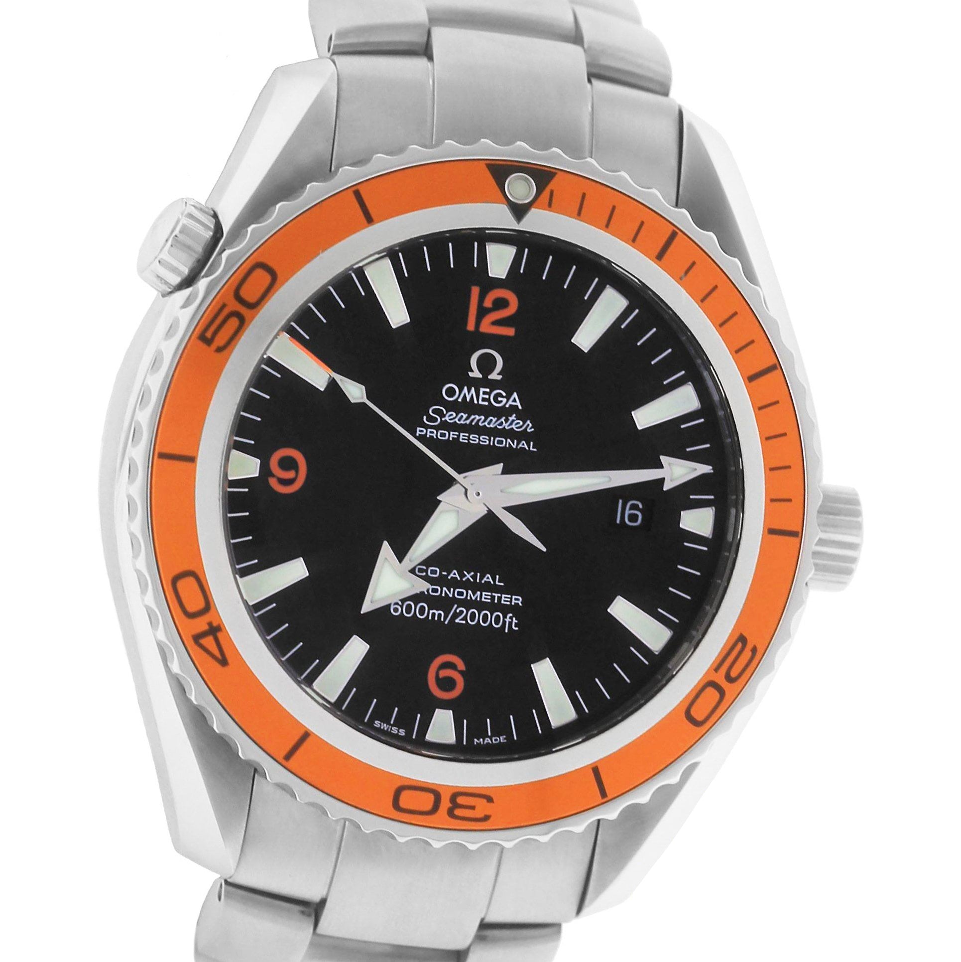 MINT Omega Seamaster Planet Ocean XL 45.5mm Co-Axial 600M 2208.50 Orange Watch