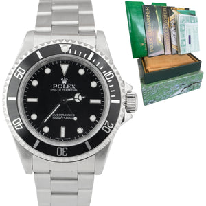 2000 Rolex Submariner No-Date Stainless Steel 40mm Black Oyster Watch 14060 B+P