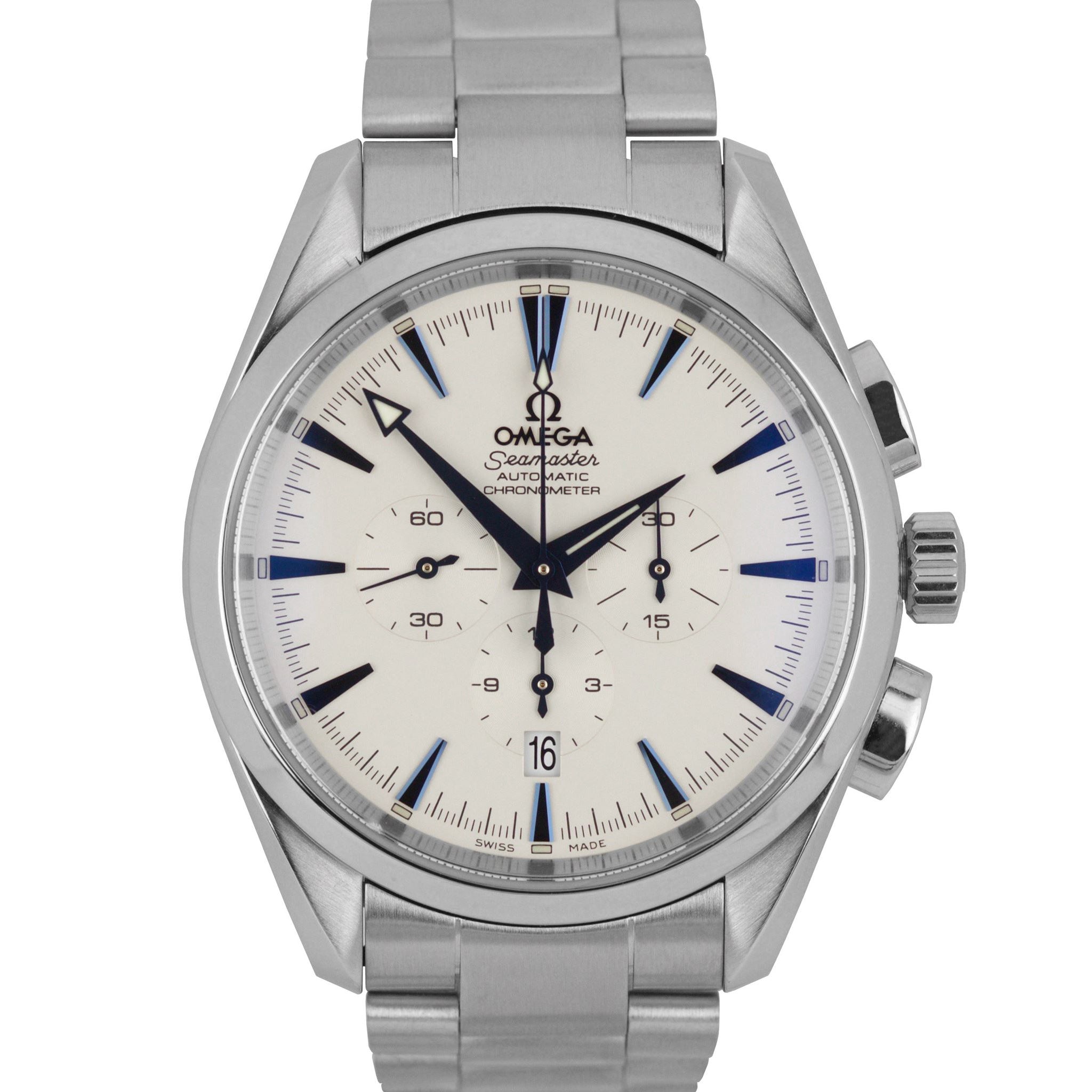 Omega Seamaster Aqua Terra XL Chronograph Steel Blue Watch 2512.30.00 2512.30