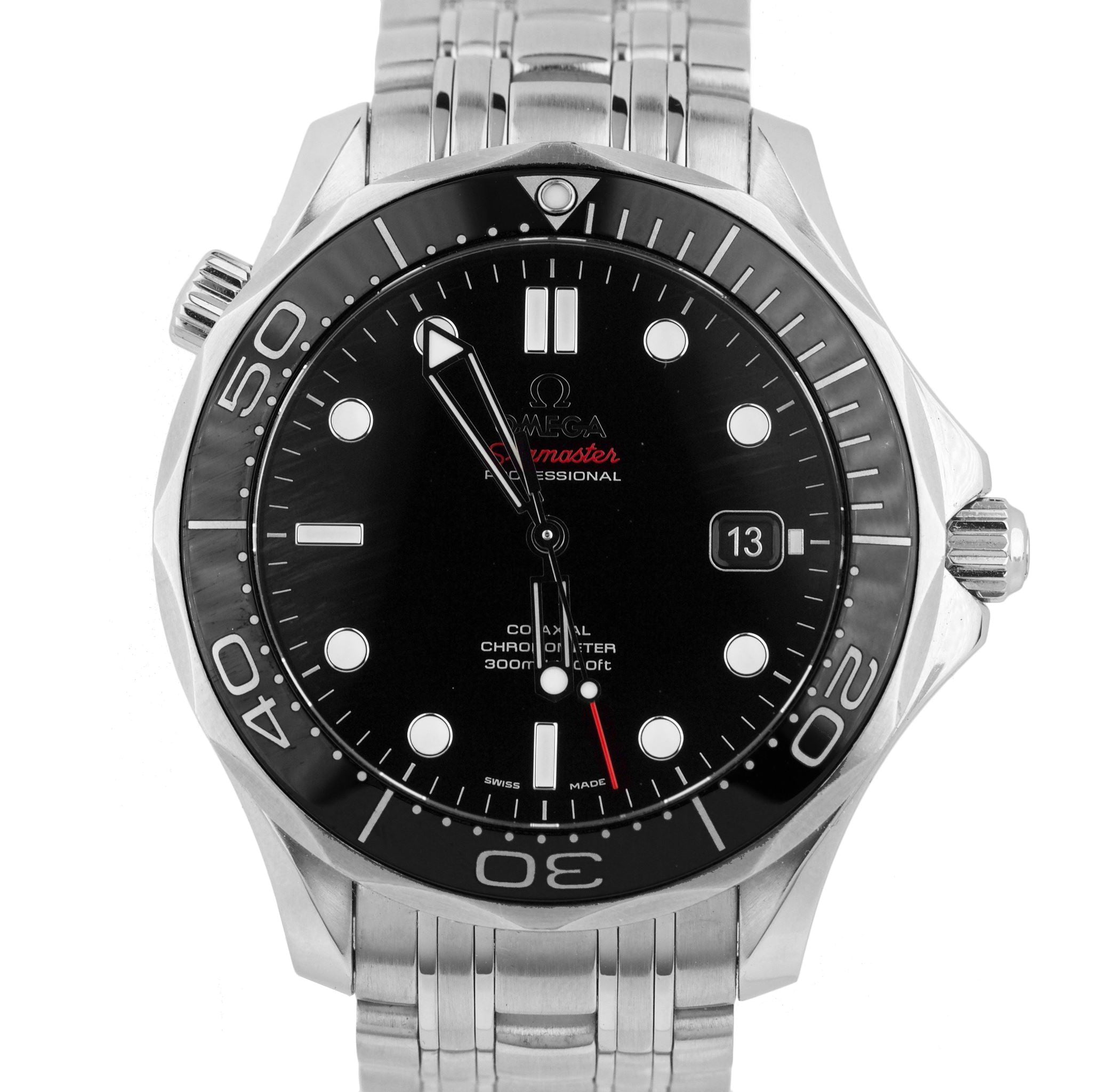 MINT Omega Seamaster 41mm Black Co-Axial 300M 212.30.41.20.01.003 Steel Watch